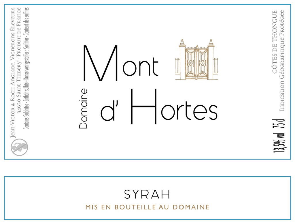 Mont d'Hortes - IGP Thongue - Syrah 2024