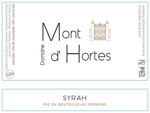 Mont d'Hortes - IGP Thongue - Syrah 2024